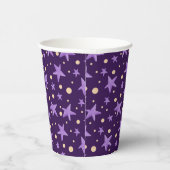 Schattigee Paarse Violet Star Pattern Party Papieren Bekers (Rechts)
