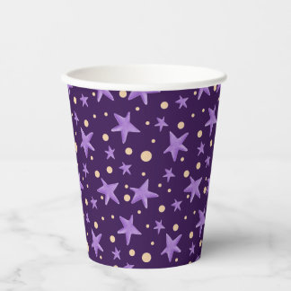 Schattigee Paarse Violet Star Pattern Party Papieren Bekers