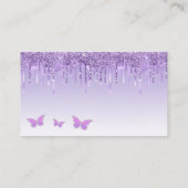 Schattigee Paarse Vlinder Baby shower Boeken voor  Informatiekaartje (Achterkant)