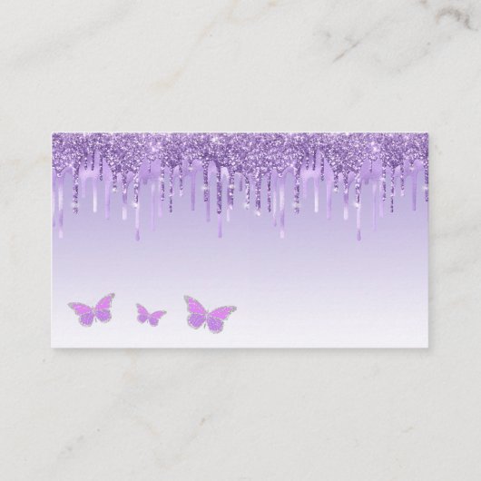 Schattigee Paarse Vlinder Baby shower Boeken voor  Informatiekaartje (Achterkant)