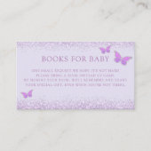 Schattigee Paarse Vlinder Baby shower Boeken voor  Informatiekaartje (Voorkant)