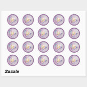 Schattigee Paarse vlinder dank u Baby shower Ronde Sticker (Vel)