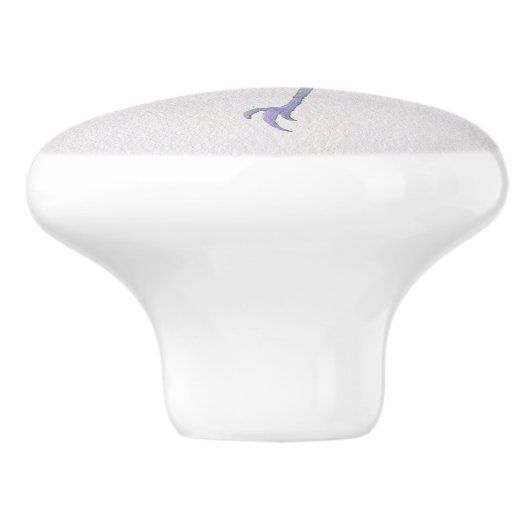 Schattigee Paarse Vogel Keramische Knop (Zijkant)