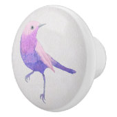 Schattigee Paarse Vogel Keramische Knop (Rechts)