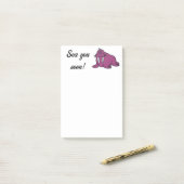 Schattigee Paarse Walrus Cartoon, Vriendelijke Oce Post-it® Notes (Op bureau)