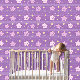 Schattigee Paarse Witte Kawaii Sterren Kwekerij Ki Behang