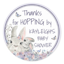 Schattigee Paarse Woodland Bunnies Baby shower dan