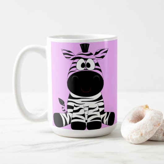 Schattigee paarse zebra mok (Met donut)