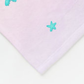 Schattigee Paarse Zeemeermin koraal gepersonalisee Fleece Deken (Hoek)