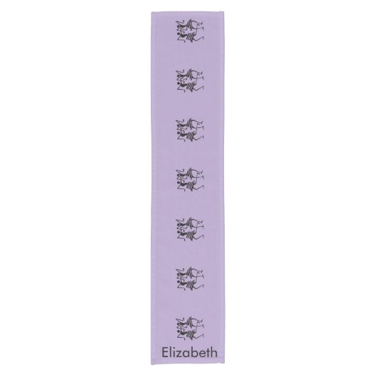 Schattigee Paarse, zwarte Silhouette Celebration Korte Tafelloper (Voorkant)