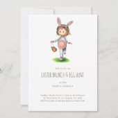 Schattigee paasbrunch Egg Hunt Girl Bunny Kaart (Voorkant)