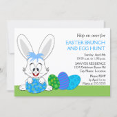 Schattigee paasbrunch konijntje en eitjes feest kaart (Voorkant)
