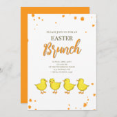 Schattigee paasbrunch kuikens Custom Feestdagenkaart (Voorkant / Achterkant)