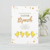 Schattigee paasbrunch kuikens Custom Feestdagenkaart (Staand voorkant)