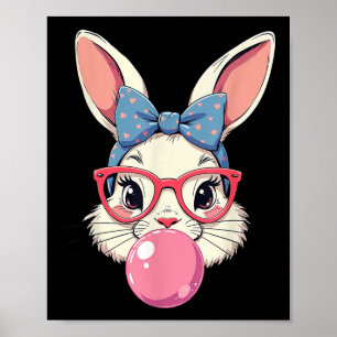 Schattigee Paasdag Bunny Gezicht met Bandana Heart Poster