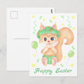 Schattigee Paaseekhoorn voor een positief humeur Briefkaart (Voorkant / Achterkant)