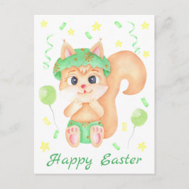 Schattigee Paaseekhoorn voor een positief humeur Briefkaart