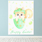 Schattigee Paaseekhoorn voor een positief humeur Canvas Afdruk (Insitu (Houten vloer))