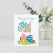 Schattigee paasei kabouter feestdagenkaart (Staand voorkant)