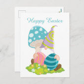 Schattigee paasei kabouter feestdagenkaart (Voorkant / Achterkant)