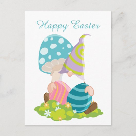 Schattigee paasei kabouter feestdagenkaart (Voorkant)