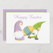 Schattigee paasei kabouters feestdagenkaart (Voorkant / Achterkant)