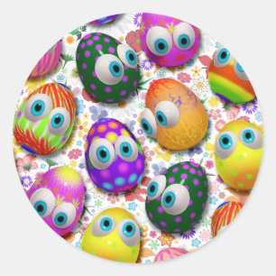 Schattigee paaseieren Cartoon Stickers