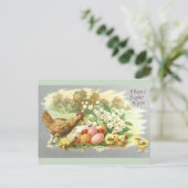 Schattigee  paaseieren en bloemeneieren briefkaart (Staand voorkant)