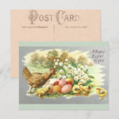 Schattigee  paaseieren en bloemeneieren briefkaart (Voorkant / Achterkant)