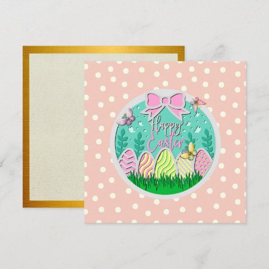 Schattigee paaseierjacht en kleurrijke vlinders (Voorkant / Achterkant)