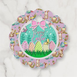 Schattigee paaseierjacht en kleurrijke vlinders bedankjes labels