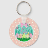 Schattigee paaseierjacht en kleurrijke vlinders Sl Sleutelhanger (Voorkant)