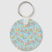 Schattigee paaseierjacht en kleurrijke vlinders sleutelhanger (Achterkant)