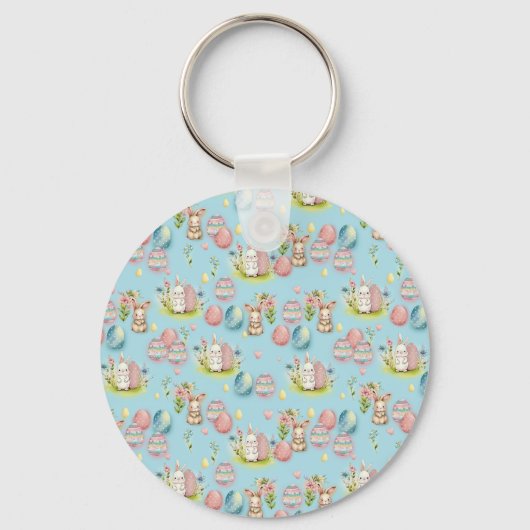 Schattigee paaseierjacht en kleurrijke vlinders sleutelhanger (Achterkant)