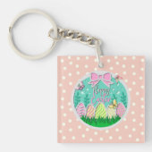 Schattigee paaseierjacht en kleurrijke vlinders sleutelhanger (voorkant)