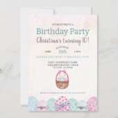 Schattigee paaseierjacht verjaardagsfeestuitnodigi kaart (Voorkant)