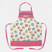 Schattigee paaseierpatroon pastel aangepaste naam schort (Voorkant)