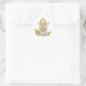 Schattigee paasengel en eendjes ronde sticker (Tas)