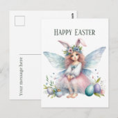 Schattigee paasfee tekst toevoegen briefkaart (Voorkant / Achterkant)