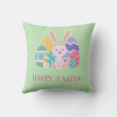 Schattigee paasgroep eieren Happy Hoppy paasdag Kussen (Achterkant)