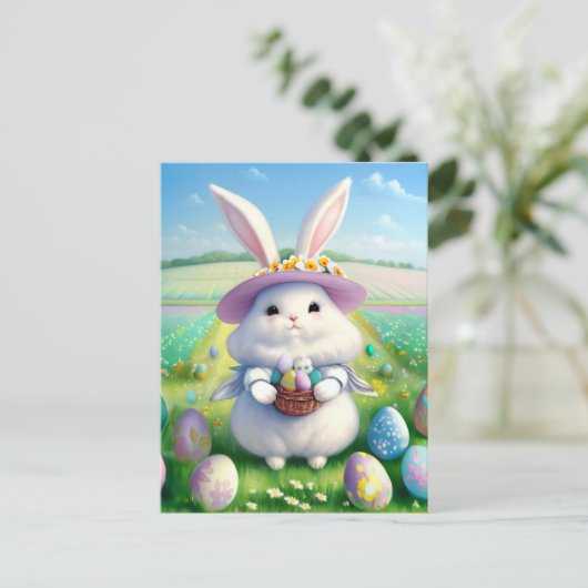 Schattigee paashaas 01 briefkaart (Staand voorkant)