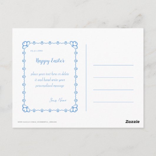 Schattigee paashaas 01 briefkaart (Achterkant)