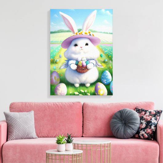 Schattigee paashaas 01 canvas afdruk (Insitu (Woonkamer))