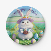 Schattigee paashaas 01 papieren bordje (Voorkant)