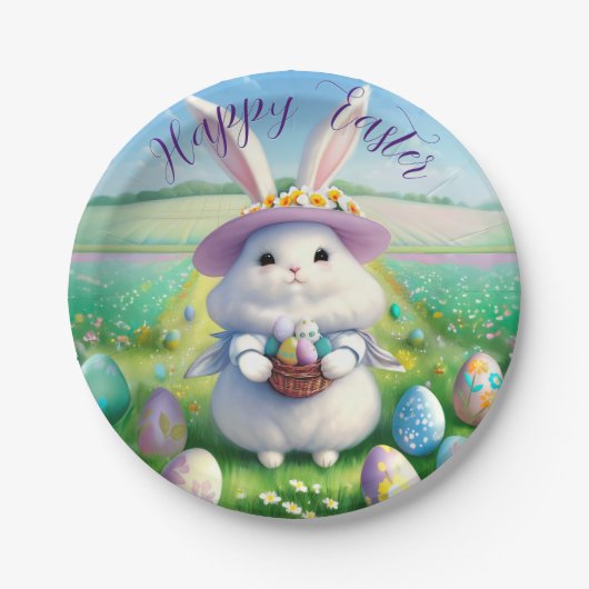 Schattigee paashaas 01 papieren bordje (Voorkant)