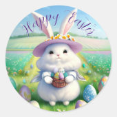 Schattigee paashaas 01 ronde sticker (Voorkant)