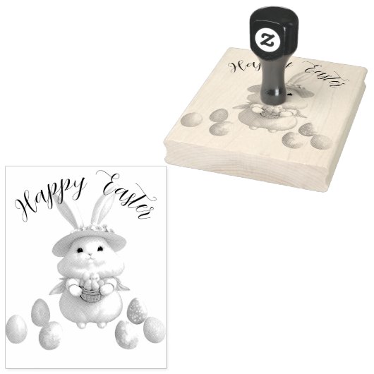 Schattigee paashaas 01 rubberstempel (Gestempeld)