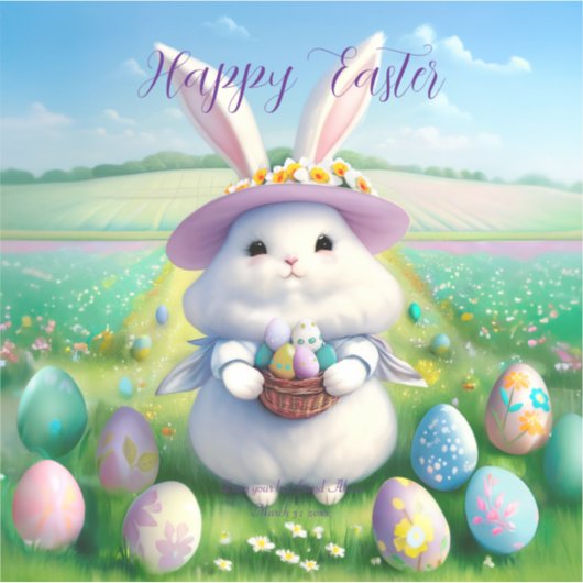 Schattigee paashaas 01 sticker (Voorkant)