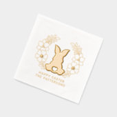 Schattigee Paashaas Bloemenkrans Gepersonaliseerde Folie Servetten (Links)