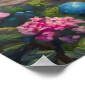 Schattigee Paashaas Bloemenschilderij Poster (Hoek)
